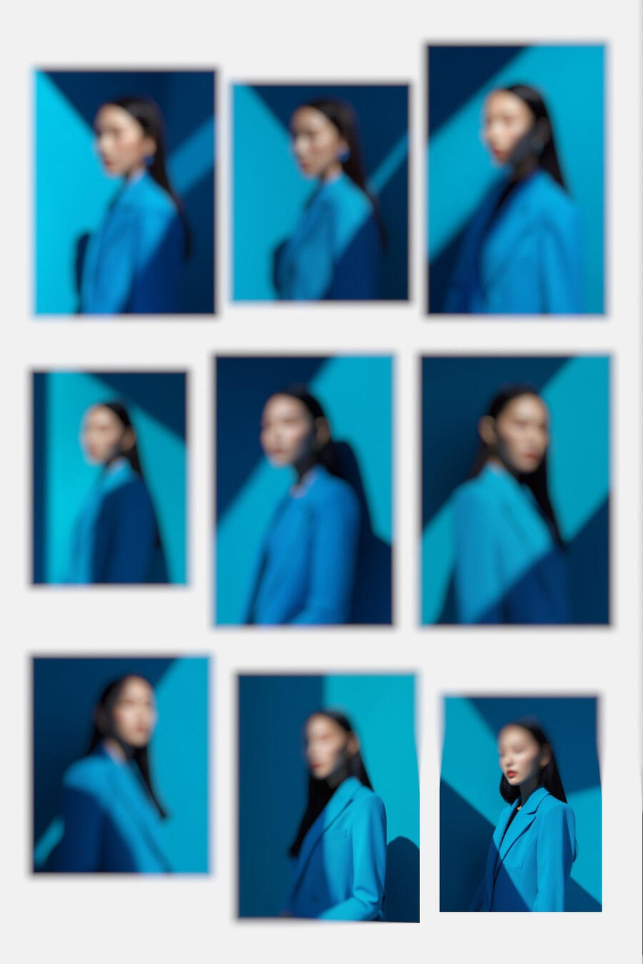 霧系列 冷域映像 海影映像|Silent Depth 深色不是沉默,而是權力的密度。 在冷光之中,情緒被壓縮成純粹的存在。 This series explores controlled calm, a visual language of depth, 霧系列人像作品《權域之境|純白權域》,女性身穿流動感白色高級長裙行走於極簡背景之中,裙擺隨動作展開,畫面呈現高級時尚與權威氣場。 Portrait from The Haze series titled “Domain of Dominion – Pure White Realm”, featuring a woman in a flowing white couture dress moving through a minimal studio space, with dramatic fabric m